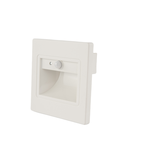 Optonica LED Step Light Square 1W 4000K IP20 White + Sensor - Ideal for stair lighting and safety