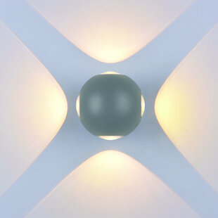 LED Wall Light Round 4 Diods Grey Body