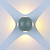 Optonica LED Wall Light Round 4 Diods Grey Body