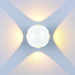 LED Wall Light Round 4 Diods White Body