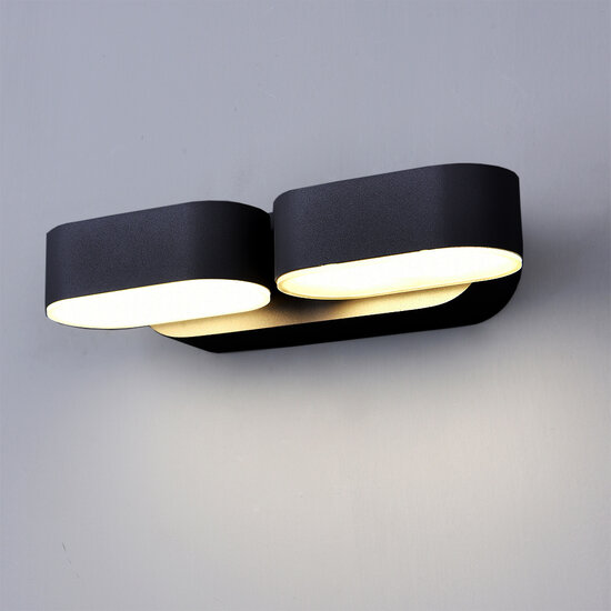 Optonica LED Wall Light Epistar 2x6W Black Body Rotatable - Iluminación mural ajustable para cualquier espacio