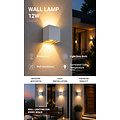 Optonica LED Wall Light Grey Body Square - Creëer een warme sfeer in uw ruimte