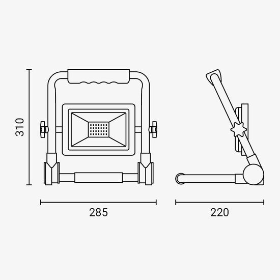 Optonica LED SMD Portable Floodlight 1600 Lm 3 m Cable - Perfecto para Iluminación Exterior