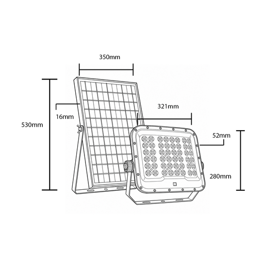 Optonica LED Solar Floodlight 4100LM 30Ah CCT IP65 + Lighting Control + Remote Control - Ideal für Außenbeleuchtung