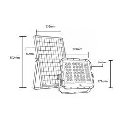 LED Solar Floodlight 1300LM 10Ah CCT IP65 + Lighting Control + Remote Control