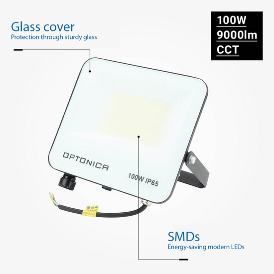 Optonica LED SMD Floodlight 100W CCT - Perfect voor buitenverlichting