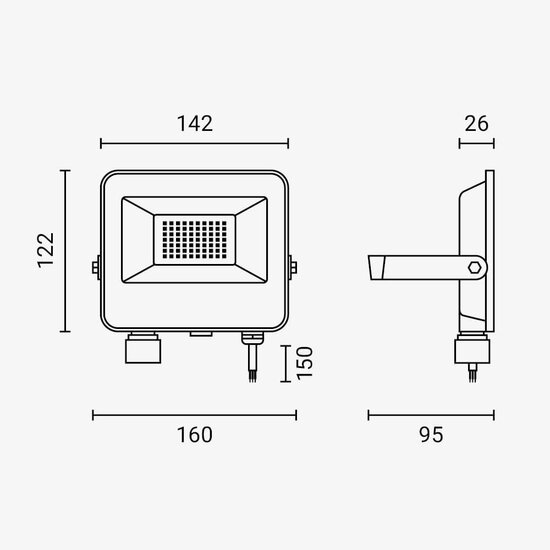 Optonica LED SMD Floodlight 30W CCT - Ideal für Außenbeleuchtung