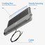 Optonica LED SMD Flutlicht 500W Grauer Körper IP65 mit 100cm Kabel - Ideal für Außenbeleuchtung