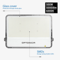 Optonica LED SMD Floodlight 500W Grey Body IP65 with 100cm Cable - Idéal pour l'éclairage extérieur