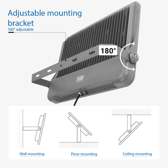 Optonica LED SMD Floodlight 500W Grey Body IP65 with 100cm Cable - Ideal para iluminación exterior