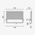 Optonica LED SMD Floodlight 300W Grey Body IP65 with 100cm Cable - Ideal para Iluminación Exterior