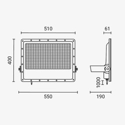 LED SMD Floodlight Black Body IP65 - LUMILEDS Chip