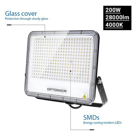 Optonica LED SMD Floodlight Black Body IP65 - Ideal para Iluminación Exterior
