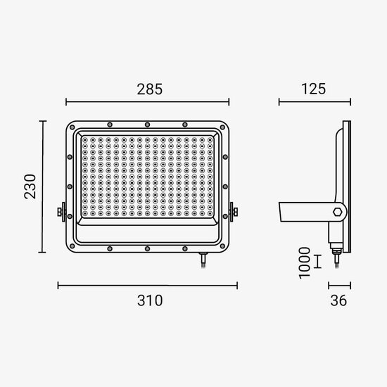 Optonica LED SMD Floodlight Black Body IP65 - Ideal para Iluminación Exterior