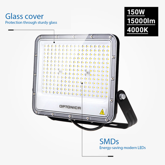 Optonica LED SMD Floodlight Black Body IP65 - Ideal para Iluminación Exterior