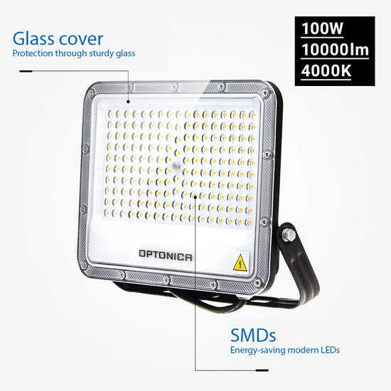 Optonica LED SMD Floodlight Black Body IP65 - Iluminación perfecta para espacios exteriores