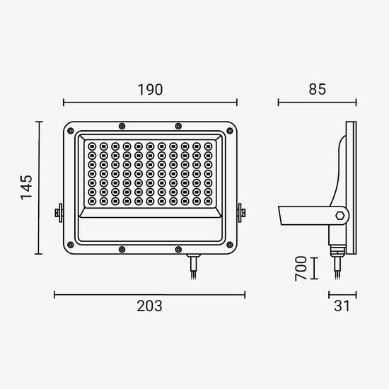 Optonica LED SMD Floodlight Black Body IP65 - Ideal para Iluminación Exterior