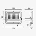 Optonica LED SMD Floodlight Black Body IP65 - Ideal para Iluminación Exterior