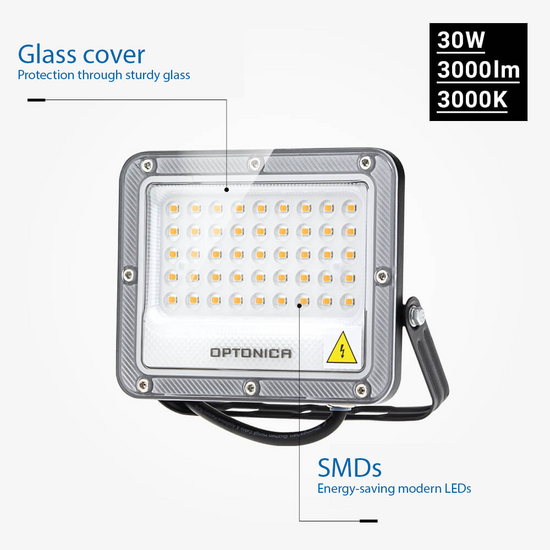 Optonica LED SMD Floodlight Black Body IP65 - Perfect voor buitenverlichting