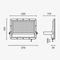 Optonica LED SMD Floodlight White Body IP65 - LUMILEDS Chip para iluminación exterior potente
