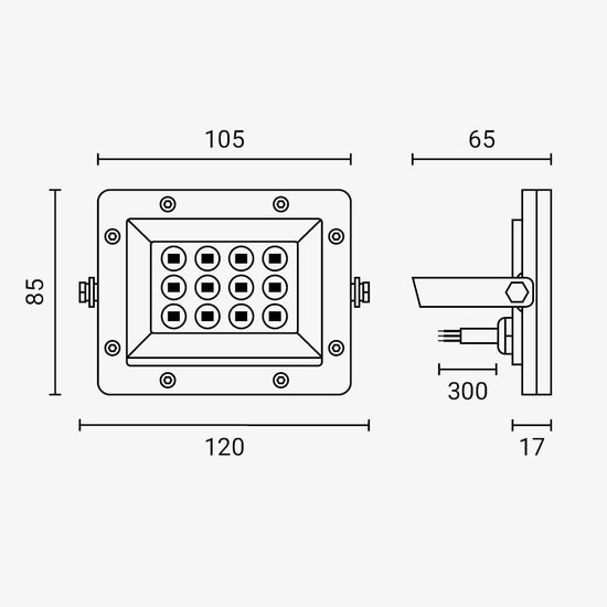 Optonica LED SMD Floodlight White Body IP65 - LUMILEDS Chip para iluminación exterior potente