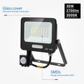 Optonica LED SMD Floodlight IP65 Black Body with Sensor - Ideal para iluminación exterior