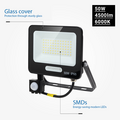 Optonica LED SMD Floodlight IP65 Black Body with Sensor - Idéal pour l'éclairage extérieur