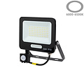 Optonica LED SMD Floodlight IP65 Black Body with Sensor - Idéal pour l'éclairage extérieur