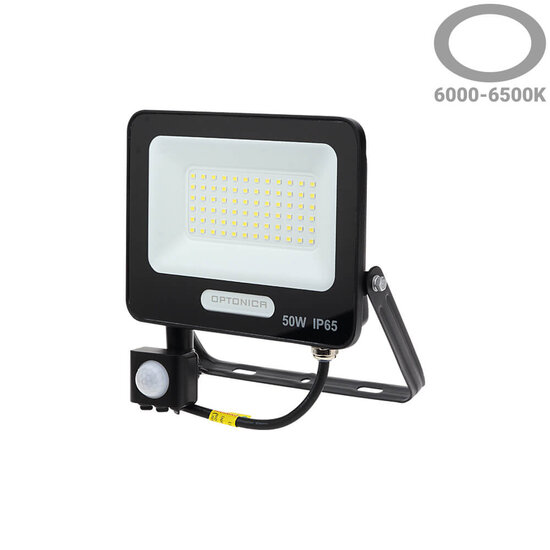 Optonica LED SMD Floodlight IP65 Cuerpo Negro con Sensor - Ideal para Iluminación Exterior