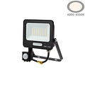 Optonica LED SMD Floodlight IP65 Black Body with Sensor - Ideal para Espacios Exteriores