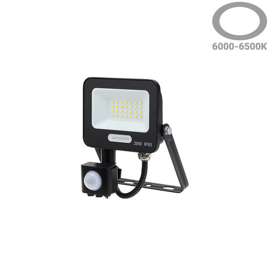 Optonica LED SMD Flutlicht IP65 Schwarzer Körper mit Sensor - Perfekte Beleuchtung für Außenbereiche
