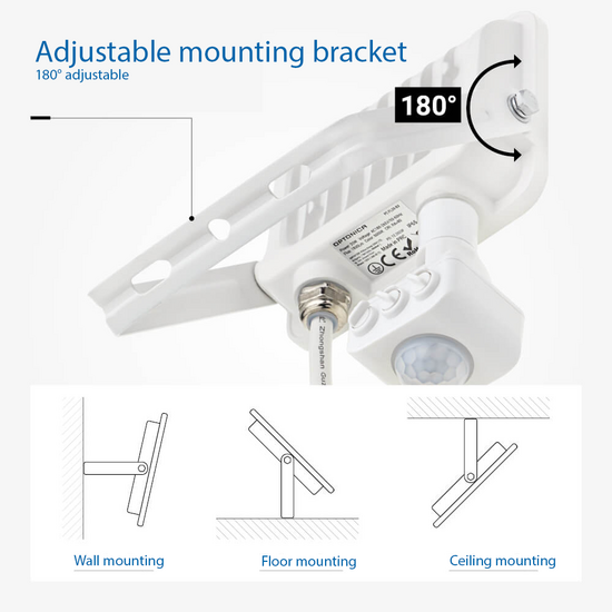 Optonica LED SMD Floodlight IP65 White Body with Sensor - Ideal para iluminación exterior