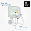 Optonica LED SMD Floodlight IP65 White Body with Sensor - Ideal para iluminación exterior