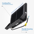 Optonica LED SMD Proyector Cuerpo Negro IP65 con Cable de 30 cm - Ideal para iluminación exterior