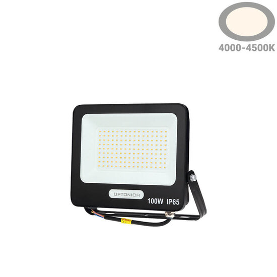 Optonica LED SMD Flutlicht Schwarzer Körper IP65 mit 15 cm Kabel - Ideal für Außenbeleuchtung