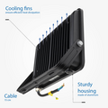 Optonica LED SMD Floodlight Black Body IP65 avec câble de 15 cm - Idéal pour l'éclairage extérieur