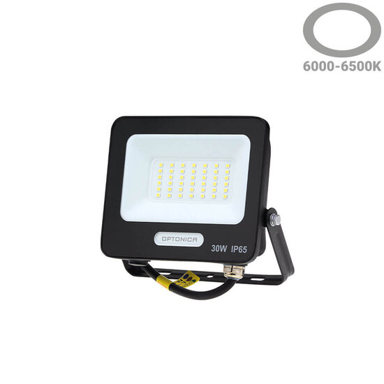Optonica LED SMD Proyector Cuerpo Negro IP65 con Cable de 15 cm - Ideal para Iluminación Exterior