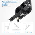 Optonica LED SMD Floodlight Black Body IP65 with 15 cm Cable - Idéal pour l'éclairage extérieur