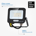 Optonica LED SMD Flutlicht Schwarz IP65 mit 15 cm Kabel - Ideal für Außenbeleuchtung