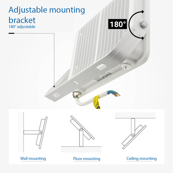 Optonica LED SMD Floodlight White Body IP65 with 15 cm Cable - Ideal para iluminación exterior