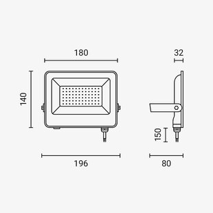 LED SMD Floodlight Cuerpo Blanco IP65 con Cable de 15 cm