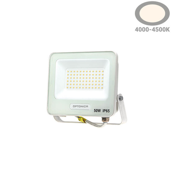Optonica LED SMD Floodlight Cuerpo Blanco IP65 con Cable de 15 cm - Ideal para iluminación exterior