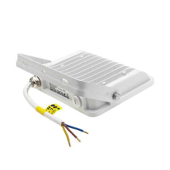 Optonica LED SMD Proyector Cuerpo Blanco IP65 con Cable de 15 cm - Ideal para iluminación exterior