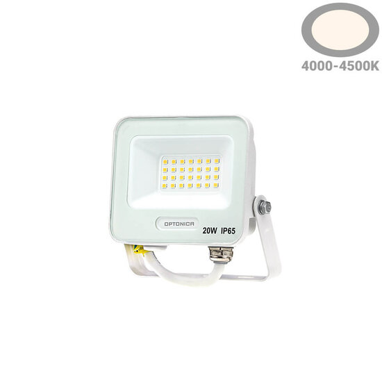 Optonica LED SMD Floodlight White Body IP65 with 15 cm Cable - Ideal para iluminación exterior