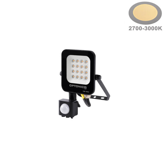 Optonica LED SMD Floodlight Black Body IP65 With Sensor - Solución ideal de iluminación exterior