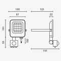 Optonica LED SMD Floodlight Black Body IP65 With Sensor - Solución ideal de iluminación exterior
