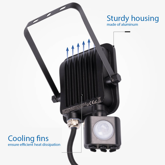 Optonica LED SMD Floodlight Black Body IP65 With Sensor - Solución ideal de iluminación exterior
