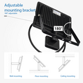 Optonica LED SMD Flutlicht Schwarz City Line Mit PIR Sensor Kabel 70 cm - Ideal für Außenbereiche