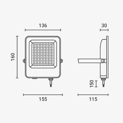 LED SMD Floodlight Black Body IP65