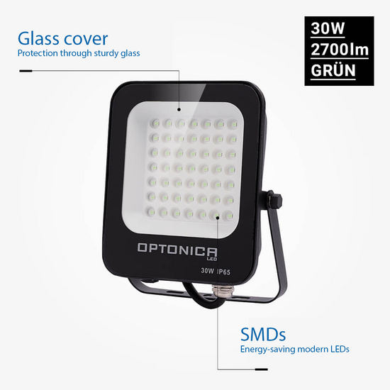 Optonica LED SMD Floodlight Black Body IP65 - Perfect voor buitenverlichting